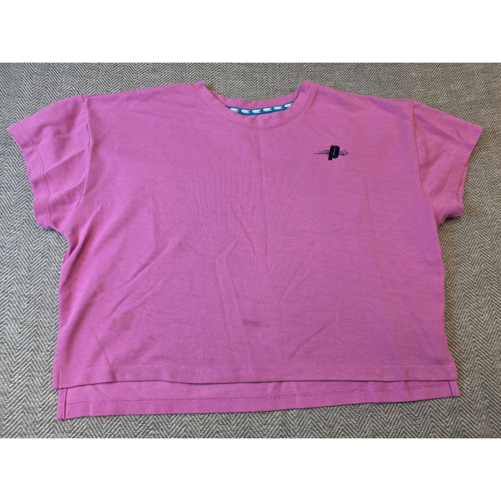 Prince Pickleball T-Shirt Women Large Purple Relaxed Fit Pique Logo Short Sleeve